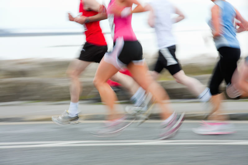 Runners, blurred motion