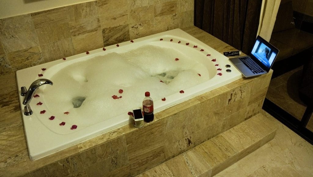 I’ll watch a movie in the jacuzzi and then it’s straight to bed. Perfect ending for a perfect day.