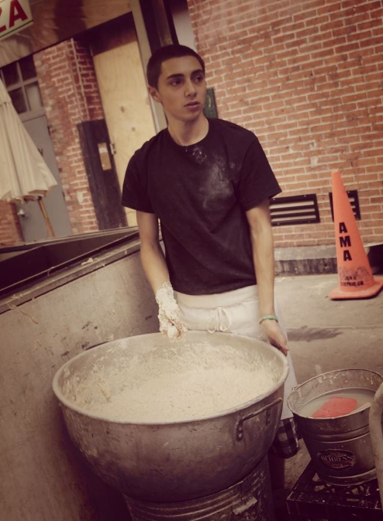 Cook with large pot