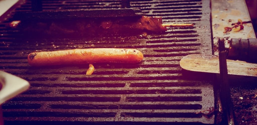 Sausage on grill