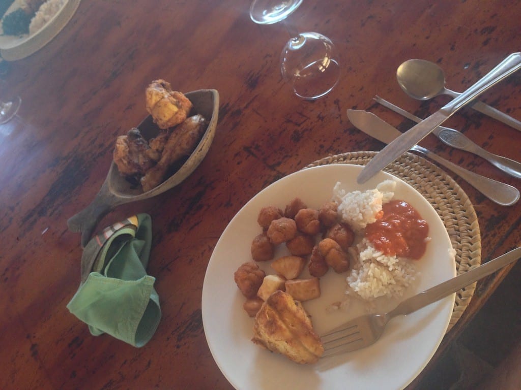 Breakfast on wooden table