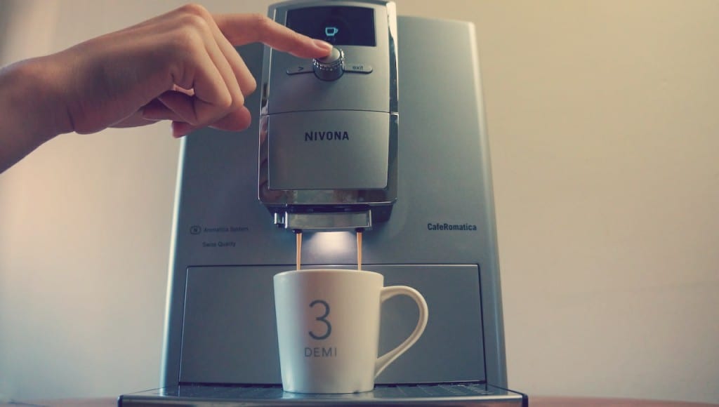 It may just be a detail, but how cool is that? The cup becomes illuminated during the coffee-making process. I love little details like that.