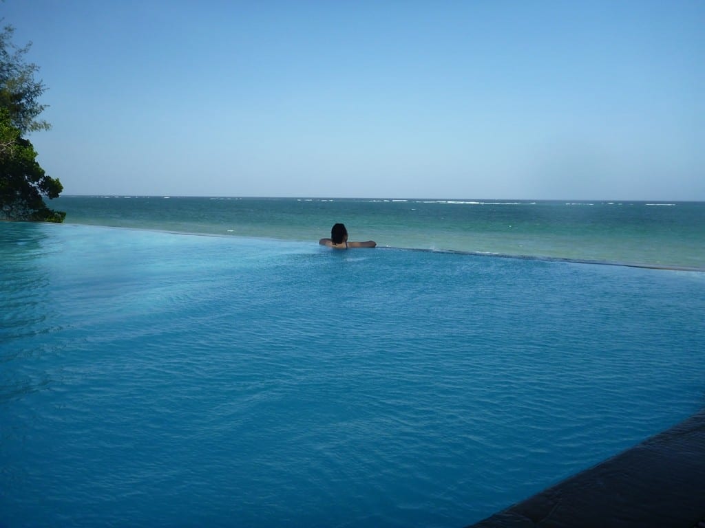 Infinity pool overlooking ocean