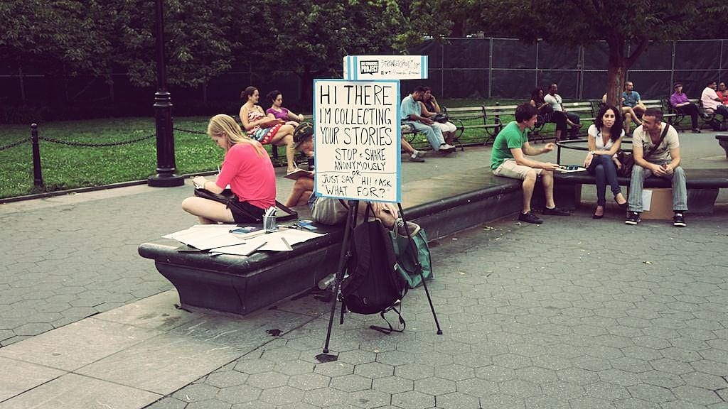 People on park benches