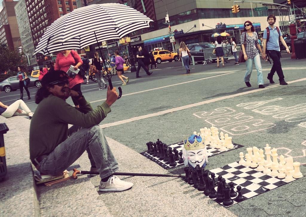 Street chess player
